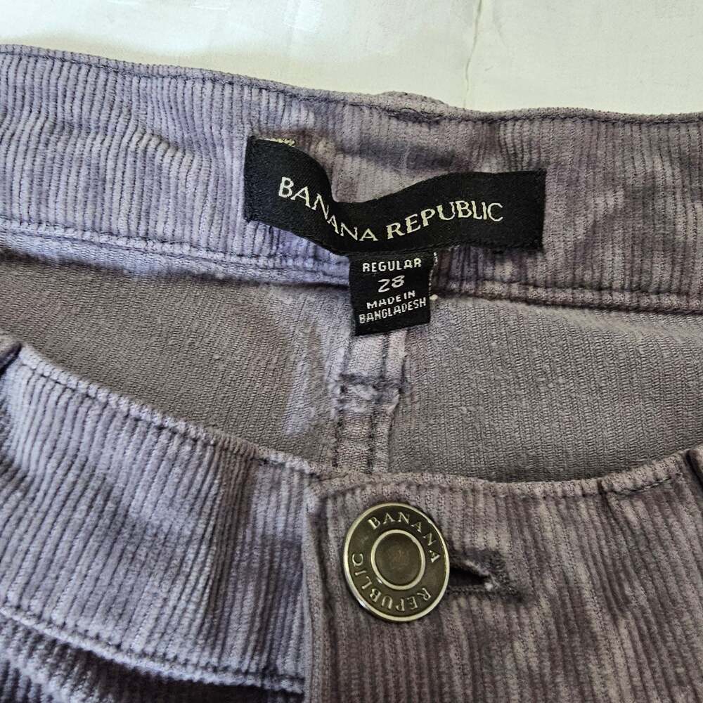 Banana Republic Corduroy Pants Women's Size 28 Gray Straight Leg Stretch